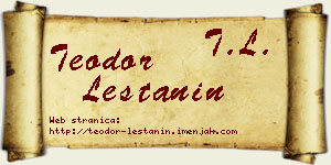 Teodor Leštanin vizit kartica